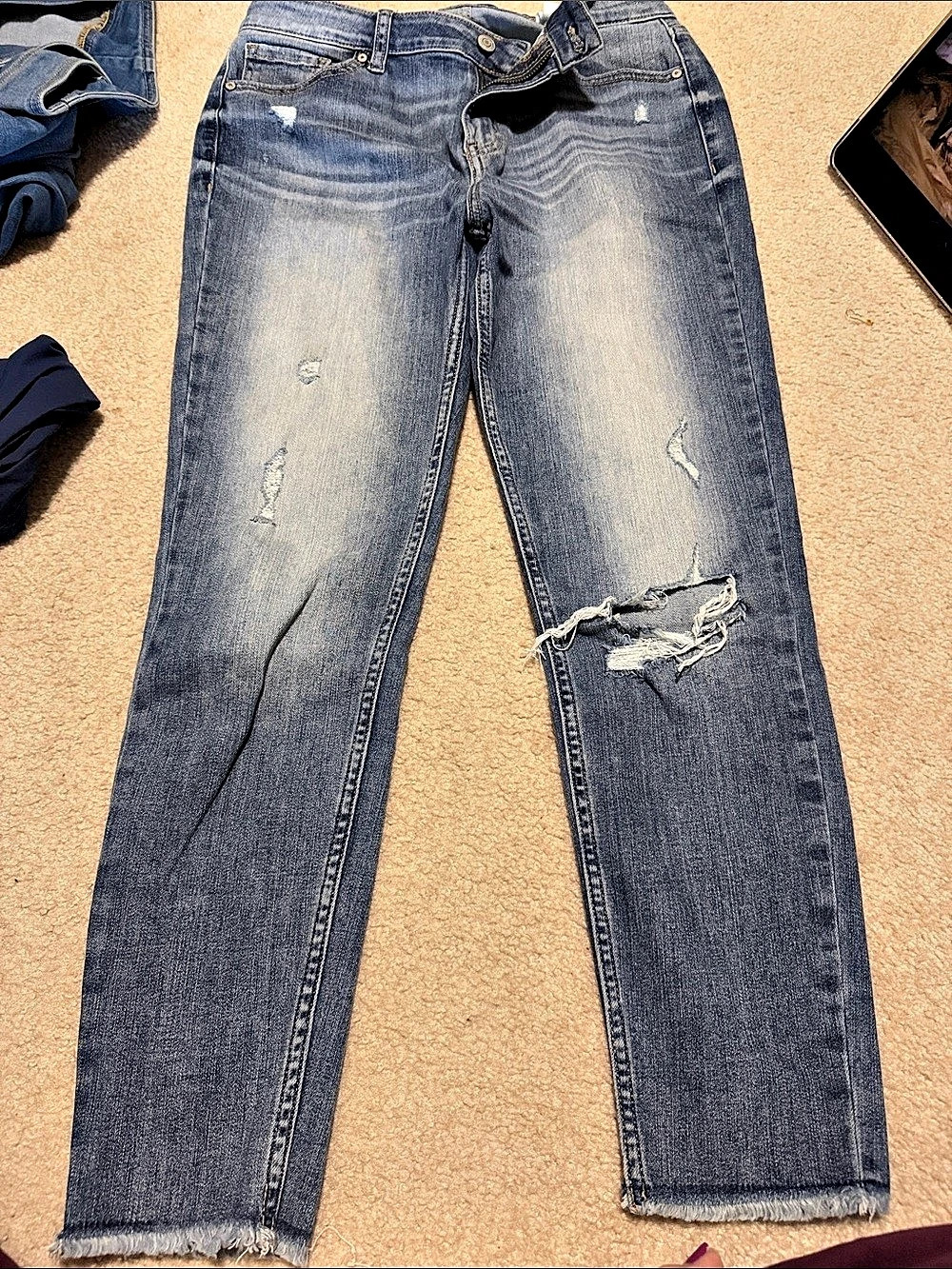 Enunna Clara High Rise Skinny Distressed Blue Jeans Waist 9